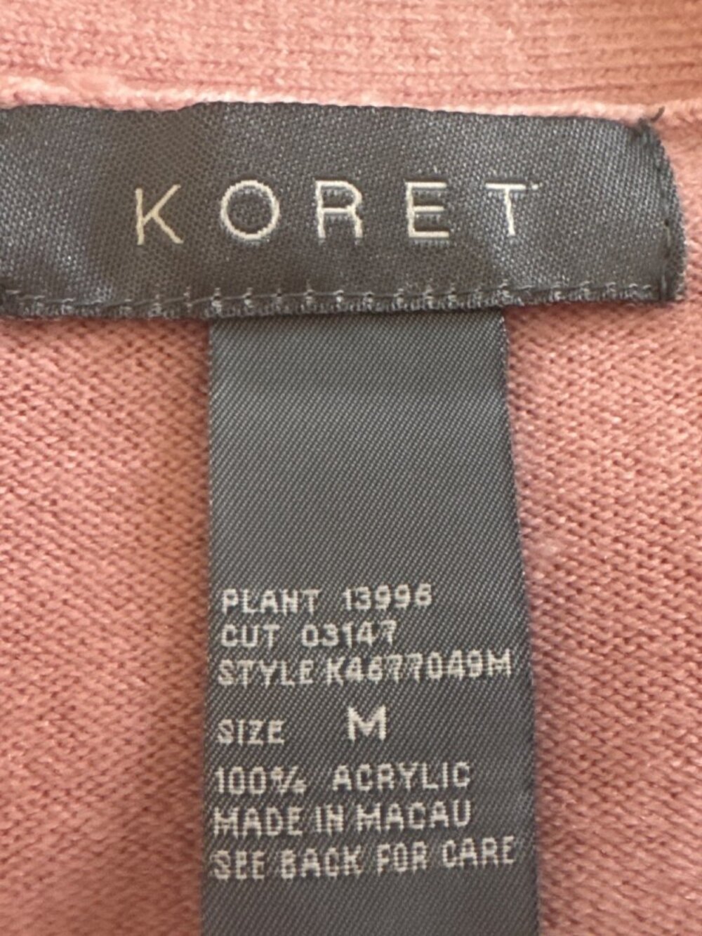 Vintage Koret Pink Twin Set Cardigan Shell Sweater Set Womens M - Picture 5 of 7